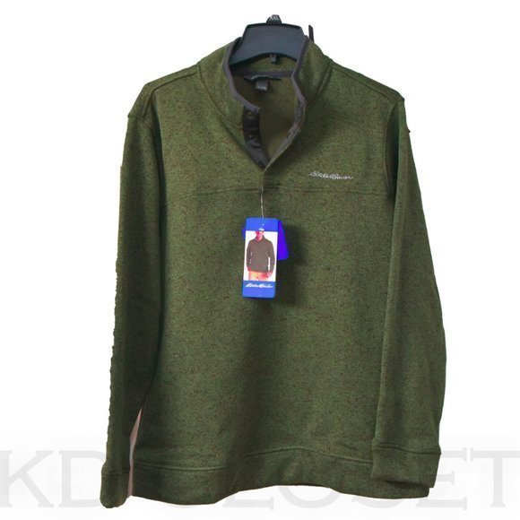 Men’s Radiator Quarter Button Pullover Woven Interior EDDIE BAUER‎ - Picture 1 of 5